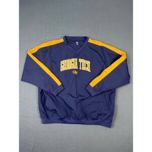 Georgia Tech University Yellow Jackets Pullover Mens XL Blue Windbreaker